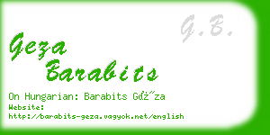 geza barabits business card